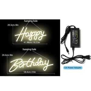 Happy Birthday Neon Sign- LED Sign 23 inch Light Up Wall Decor Party Gift